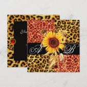INVITATION TOURNESOL, CUIR DE LÉOPARD ET DE GIRAFE, MONOGRAMM (Devant / Derrière)
