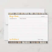 Invitation Tournesol dans Cowboy Boot Woodgrain Recette Card (Dos)