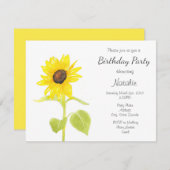 Invitation Tournesol dansant (Devant / Derrière)
