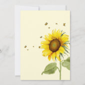 Invitation Tournesol d'aquarelle avec Baby shower de papillon (Dos)
