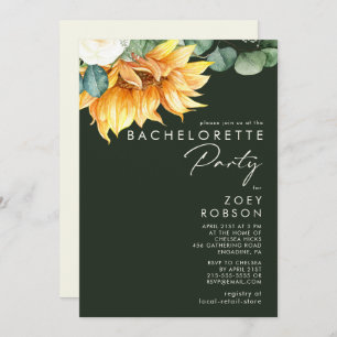 Invitation Tournesol   Dark Green Bachelorette Party
