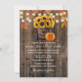 Invitation Tournesol d'automne et Citrouille Rustique Mariage (Devant)
