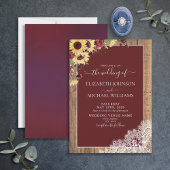 Invitation Tournesol de Bourgogne Mariage de script rustique 
