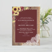 Invitation Tournesol de Bourgogne Mariage de script rustique (Debout devant)