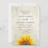 Invitation Tournesol de campagne. Dîner de répétition florale (Devant)