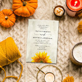 Invitation Tournesol de campagne. Dîner de répétition florale