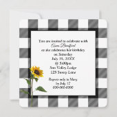 Invitation Tournesol de coeur sur Plaid fête d'anniversaire (Dos)
