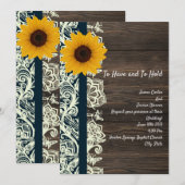 Invitation tournesol de lacewood (Devant / Derrière)