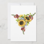 Invitation Tournesol de mariage espagnol Bourgogne Rustique (Dos)