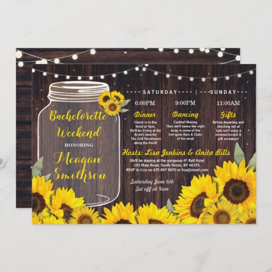 Invitation Tournesol de marionnette (Devant / Derrière)