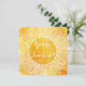 Invitation Tournesol délicieux aquarelle jaune et orange (Debout devant)