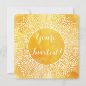 Invitation Tournesol délicieux aquarelle jaune et orange (Devant)
