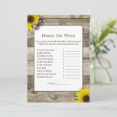 Invitation Tournesol Devinez le prix Baby Shower | Rose (Debout devant)