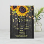 Invitation Tournesol d'or bois d'écorce 100 ans fabuleux (Debout devant)