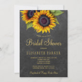 Invitation Tournesol doré rustique élégante douche nuptiale (Devant)