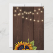 Invitation Tournesol doré rustique élégante douche nuptiale e (Dos)