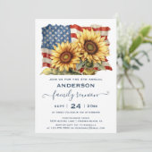 Invitation Tournesol du drapeau américain patriotique Réunion (Debout devant)