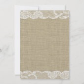 Invitation Tournesol du pays et dentelle (Dos)