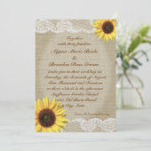 Invitation Tournesol du pays et dentelle (Debout devant)