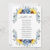 Invitation Tournesol Dusty Blue Slate Peony Graphique de sièg (Dos)