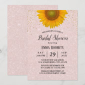 Invitation Tournesol Elégante Fête des mariées rose pâle (Devant / Derrière)