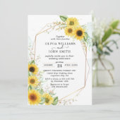 Invitation Tournesol Elégante Verdure romantique - F030 Invi (Debout devant)