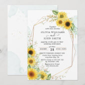 Invitation Tournesol Elégante Verdure romantique - F030 Invi (Devant / Derrière)