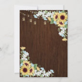 Invitation Tournesol en bois rustique Dusty Blue Floral Maria (Dos)