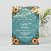 Invitation Tournesol en cuir turquoise à outils Brunch & Bubb (Debout devant)