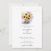 Invitation Tournesol en pot de bois rustique Hydrangea Boho M (Devant)