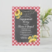 Invitation Tournesol Engagement Party Couple Douche Rouge Bla (Debout devant)