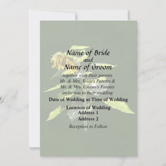 Invitation Tournesol et Épervier (Devant)