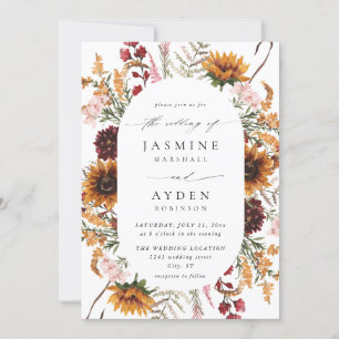 Invitation Tournesol et Fleur sauvage Floral Mariage 2