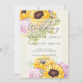 Invitation tournesol et hydrangée (Devant)