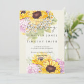 Invitation tournesol et hydrangée (Debout devant)