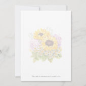 Invitation tournesol et hydrangée (Dos)