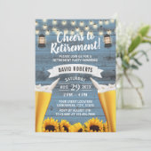 Invitation Tournesol et lanterne Retraite de la bière Dusty B (Debout devant)