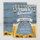 Invitation Tournesol et lanterne Retraite de la bière Dusty B (Devant / Derrière)