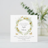 Invitation Tournesol et papillons Première communion sainte (Debout devant)