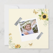 Invitation Tournesol et papillons Première communion sainte (Dos)