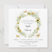 Invitation Tournesol et papillons Première communion sainte (Devant)