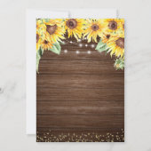 Invitation Tournesol et Rose Rustic Douche nuptiale invitatio (Dos)