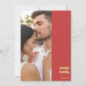 Invitation Tournesol Été Or Rouge Mariage (Dos)