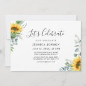 Invitation Tournesol Eucalyptus Fête de graduation (Dos)