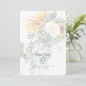 Invitation Tournesol Eucalyptus Fête des mariées toscane arro (Debout devant)