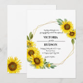 Invitation Tournesol Eucalyptus Floral Botanique (Devant / Derrière)