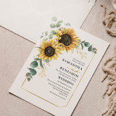 Invitation Tournesol Eucalyptus Floral Mariage botanique