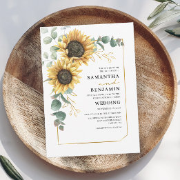 Invitation Tournesol Eucalyptus Floral Mariage botanique