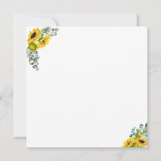 Invitation Tournesol Eucalyptus Nouvelle Date Mariage Faire-p (Dos)
