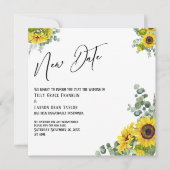 Invitation Tournesol Eucalyptus Nouvelle Date Mariage Faire-p (Devant)